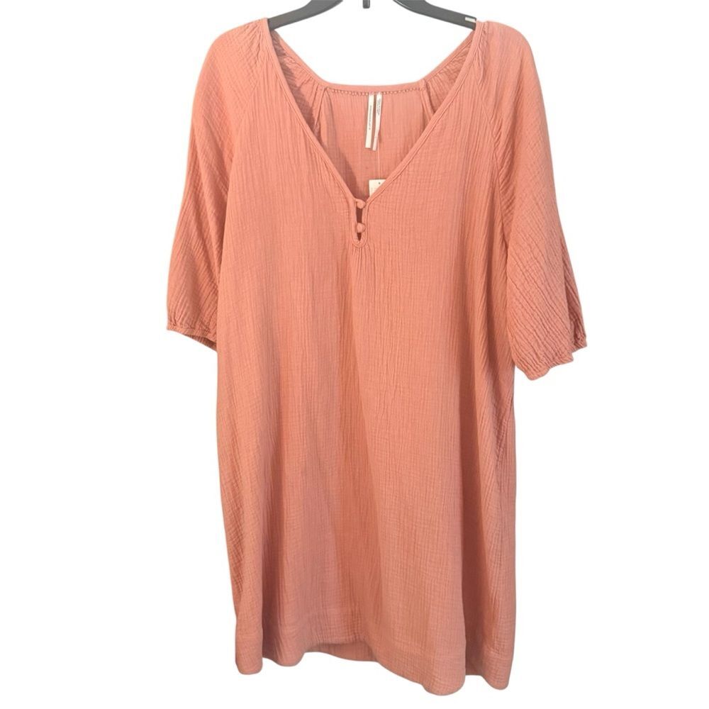 Anthropologie Taylor Puff Sleeved Tunic Dress Terra Cotta Large NWT